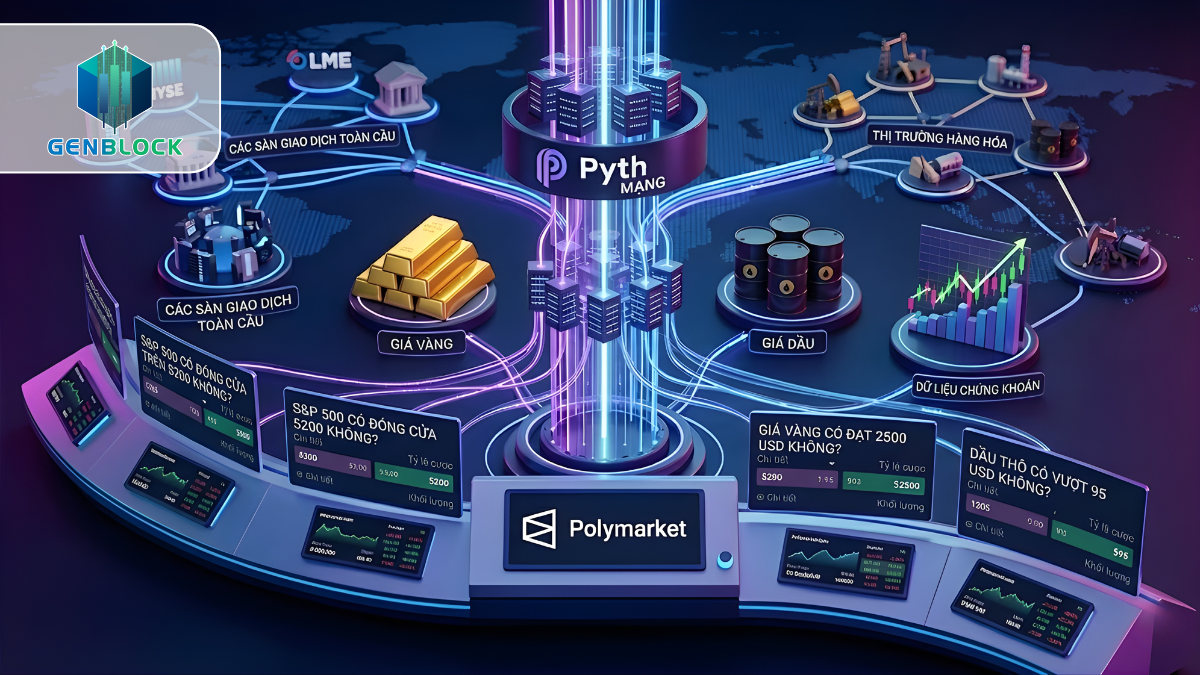 Polymarket mở rộng sang cổ phiếu, vàng, dầu với dữ liệu Pyth