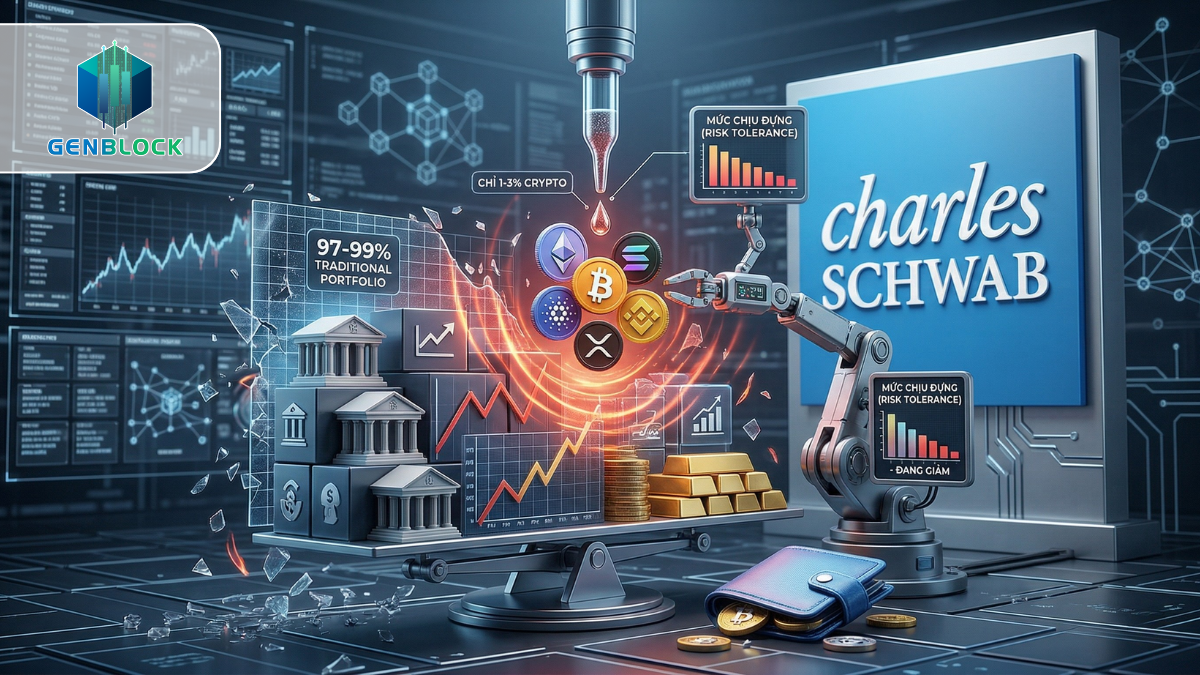 Schwab cảnh báo chỉ 1% crypto cũng làm danh mục rung mạnh