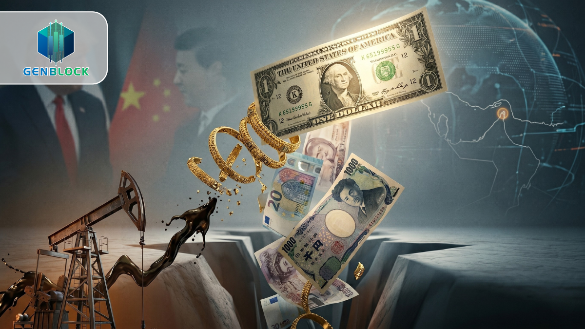 USD tăng mạnh, vàng lao dốc vì dầu và Fed