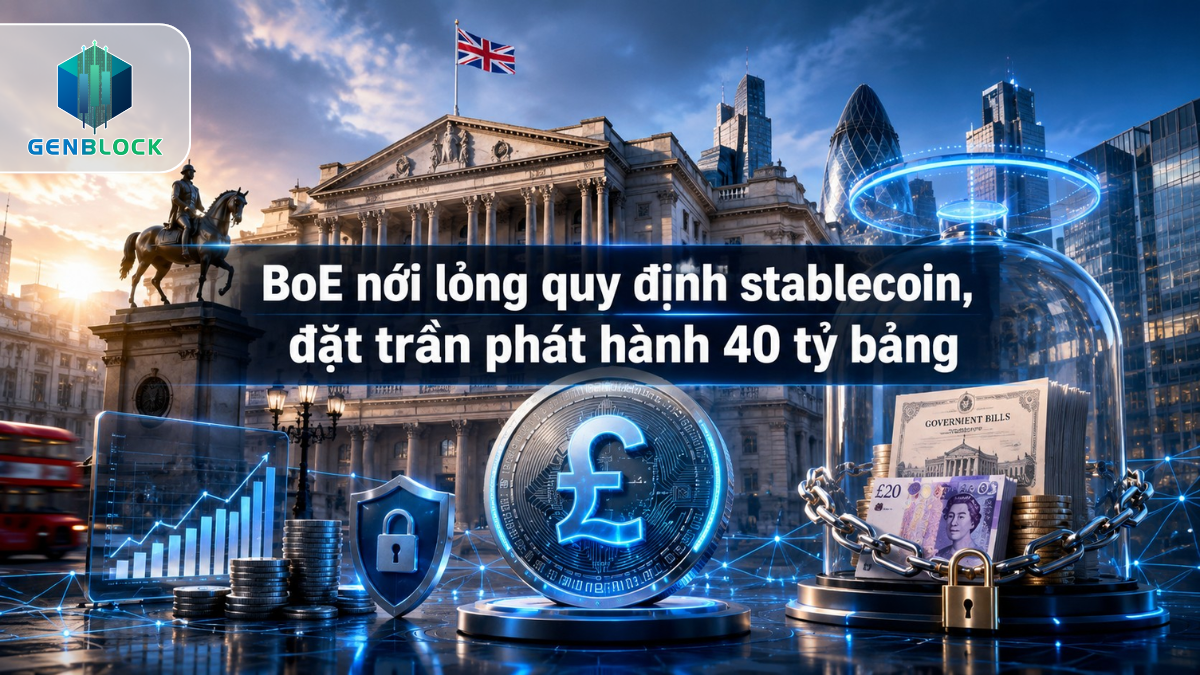 BoE nới quy định stablecoin, đặt trần phát hành 40 tỷ bảng